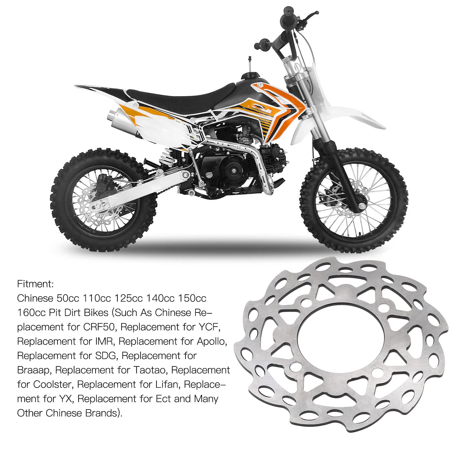 185mm Rotore Disco Freno Posteriore per Cinese Dirt Pit Bike Moto Sostituzione Lega di Acciaio
