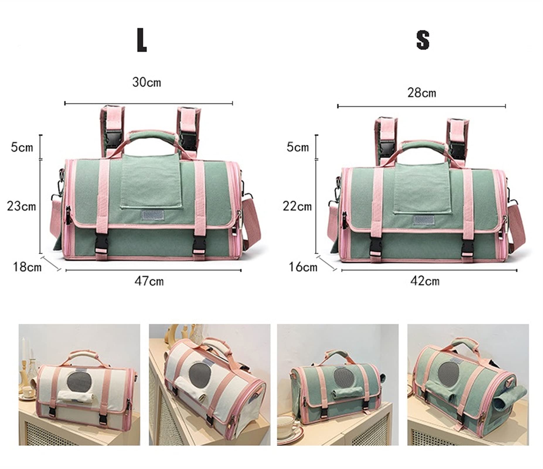 Trasportín para Perros Pequeños Y Medianos, Bolso Transpirable para Gatos, Transportador De Viaje Plegable para Cachorros, con Malla para Llevar Al Hombro Y Cojín De Vellón