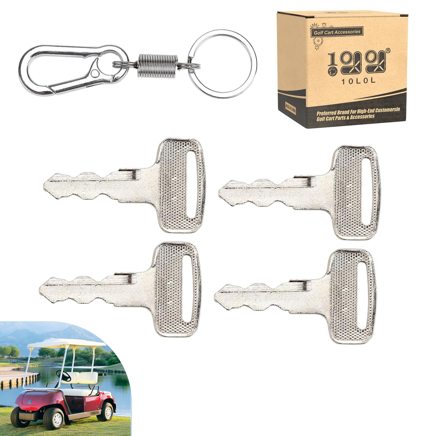 10L0L 4 PCS Ignition Key for Yamaha G14 G16 G19 G22 G29/Drive Golf Cart OEM# JU2-H2511-00 โ image 1