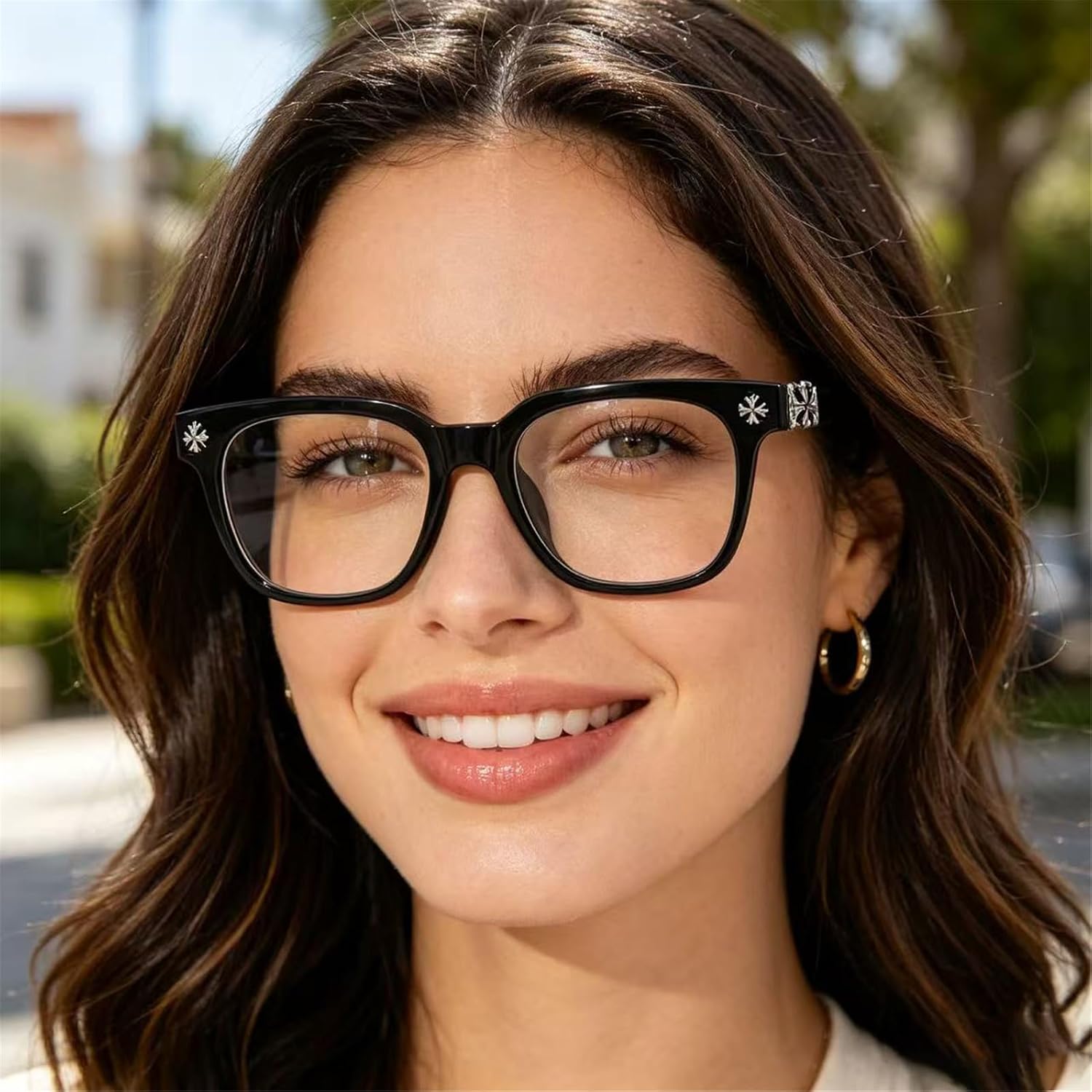 Classic Square Frame Glasses Vintage Eyeglasses for Women Men Non-prescription Glasses Stylish Daily Accessory