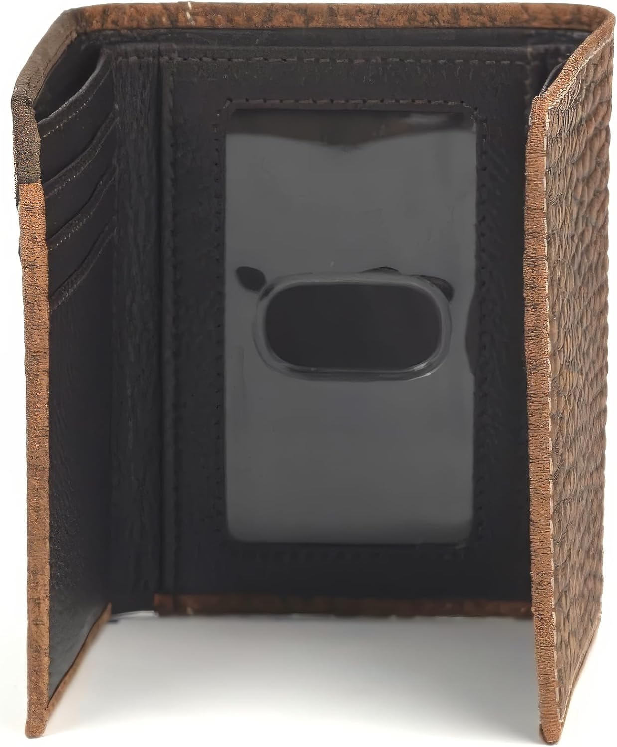 ARIAT Trifold Overlay Shield Wallet, Brown Rowdy