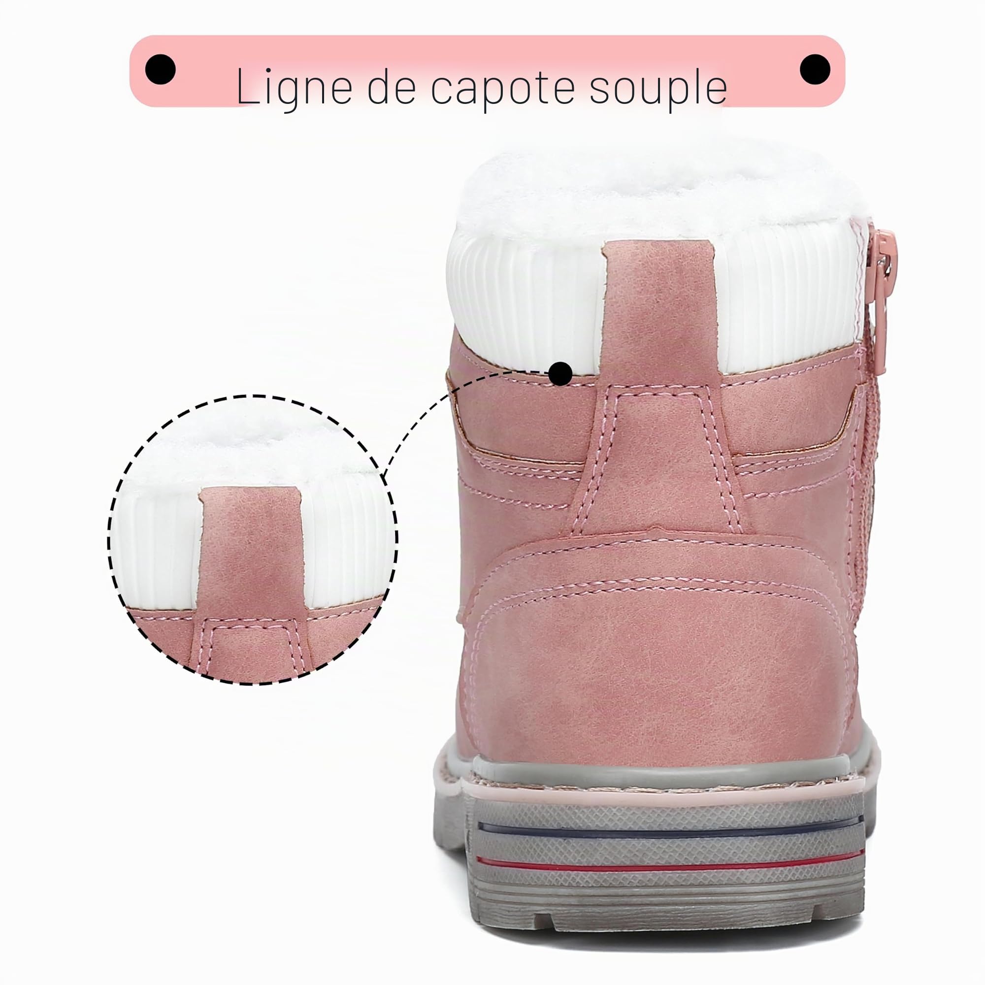 Mishansha Chaude Bottines Hiver Enfant Fille Garçon Rose 25 EU