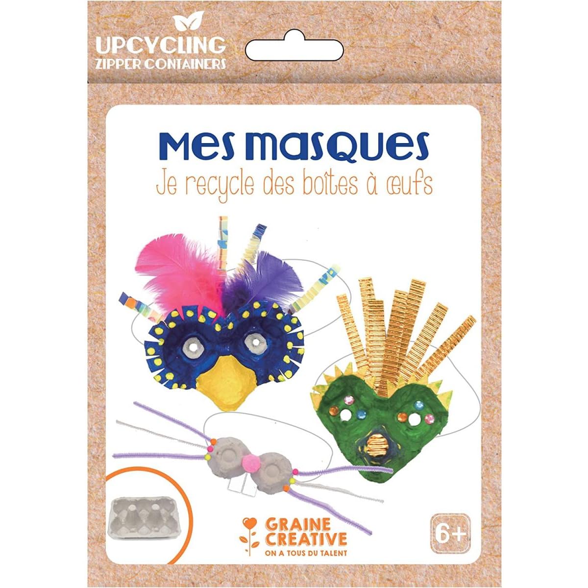 Graine Créative Recycling kit - Turn Boxes of Eggs into Masks
