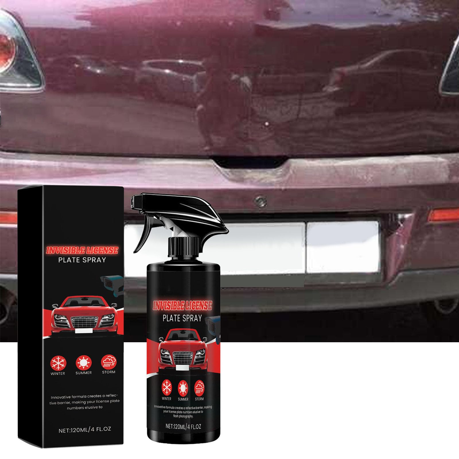 Spray nettoyant 3 en 1 haute protection pour voiture, nettoyant sans eau, anti-rayures, nettoyage automatique et manuel de la peinture, pour métal, outils et voitures (120ML,2PC)