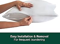Vista 5 de AllerEase - Protector de almohada de algodón fresco, hipoalergénico, neutralizante de olores, suave, 100% algodón, lavable a máquina, duradero