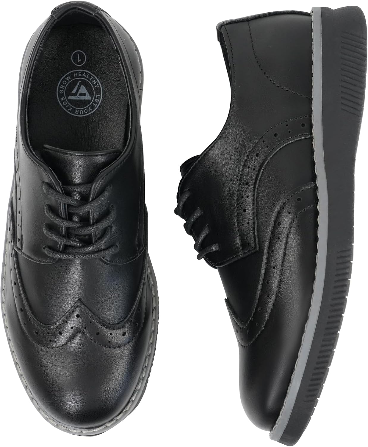 JABASIC Boys Oxfords Casual Wingtip Brogue Shoes Comfort Uniform Formal Dress Sneakers