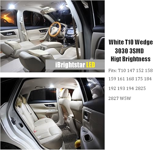 Miniatura 5 de iBrightstar T10 168 194 - Focos LED para interior de coche cúpula o mapa puerta cortesía luces de matrícula xenón blanco