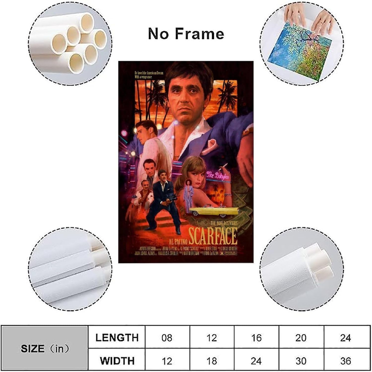 LOOPO Scarface Movie Al Pacino Posters for Room Aesthetic Canvas Wall Art Decor 24x36inch(60x90cm), Unframe-style-8 image 3
