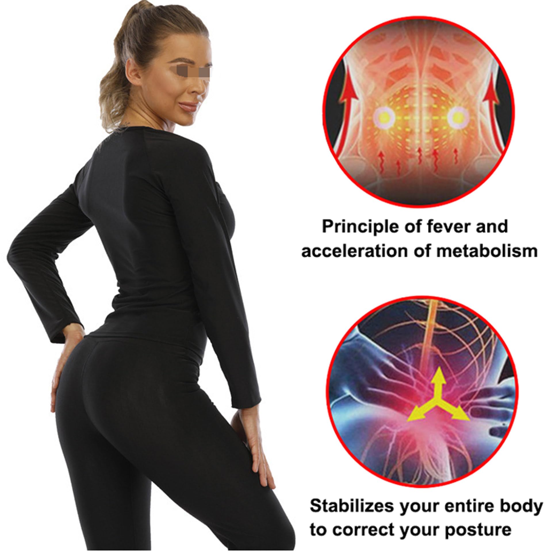 Traje Sauna Mujer Adelgazante, Traje De Sudor, Trajes De Sudoración Deportiva Fitness Boxeo Yoga Running Gimnasio, Conjunto De Pantalón Superior