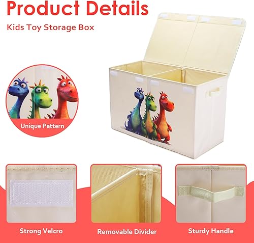 Miniatura 4 de Caja de juguetes con tapa abatible para niños, caja de almacenamiento de juguetes Oxford plegable grande con asas para niños, caja de juguetes