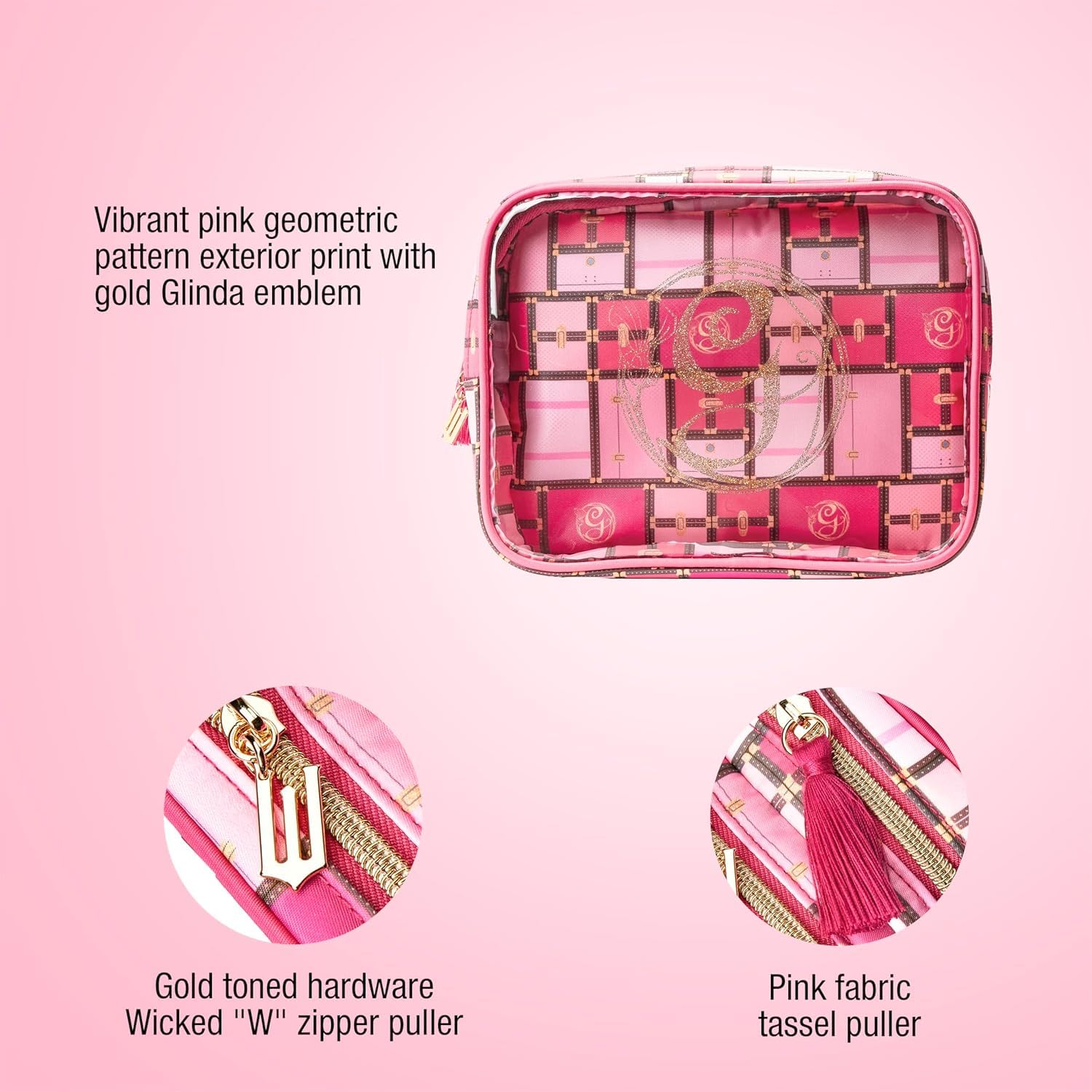 Conair Wicked Glinda Double Zip Organizer, Toiletry Bag, Makeup