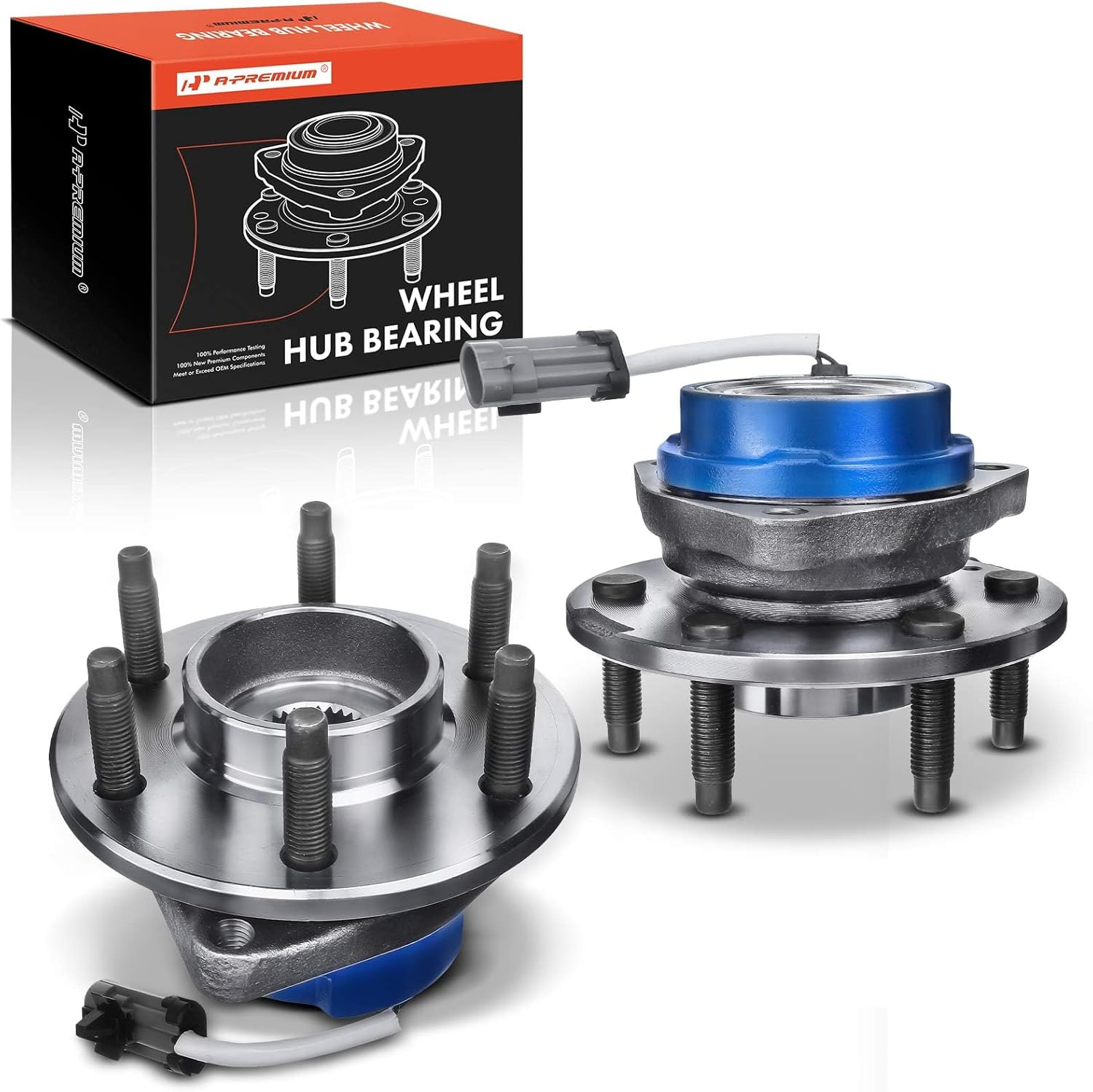 A-Premium 2 x Front Wheel Bearing and Hub Assembly with ABS & 6-Lug Compatible with Cadillac SRX 2004-2009, AWD Only