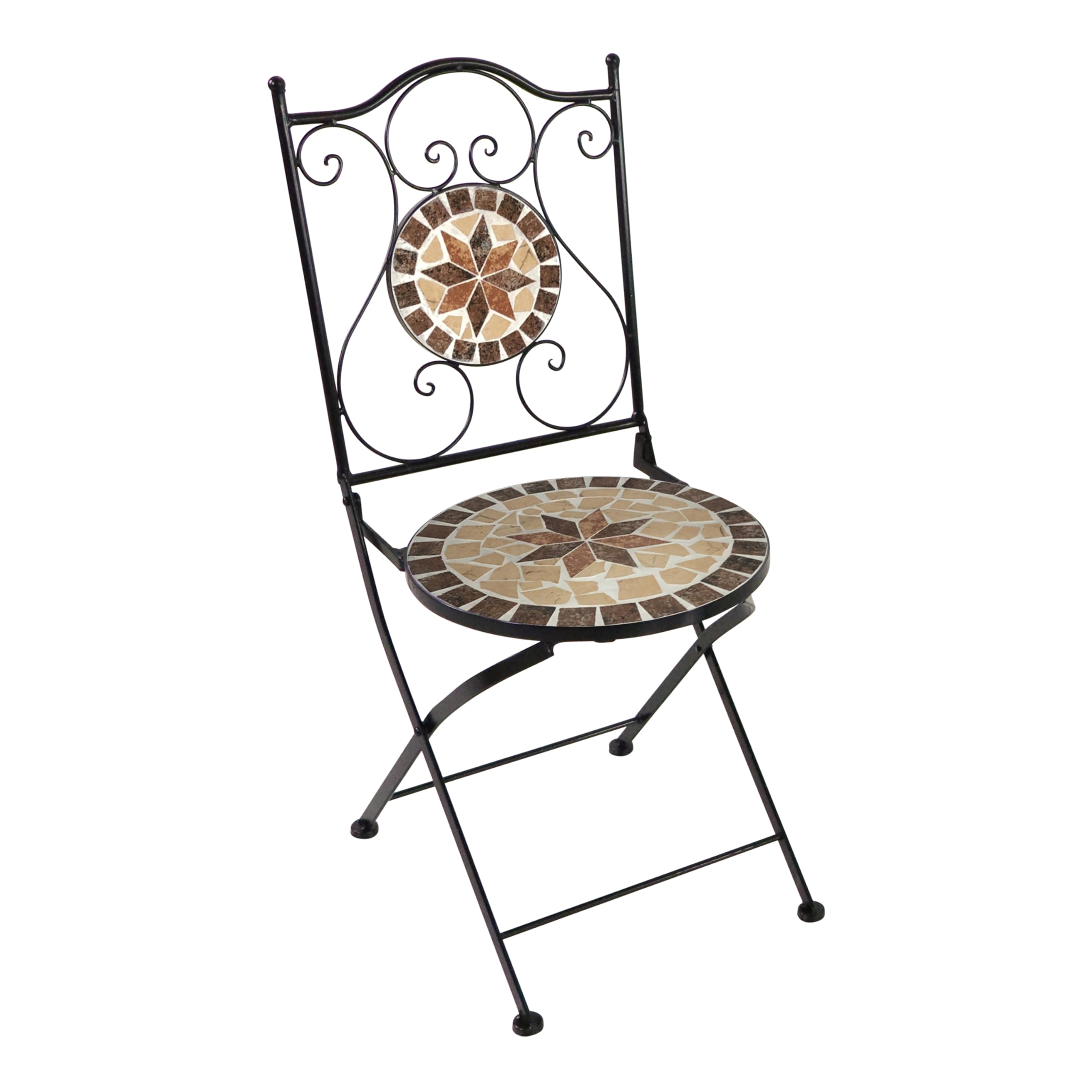 AXI Amélie 2 Chaises Bistrot, Pliantes, Mosaique, Earth Brown | Assises Style Bistrot, Chaises De Jardin pour Extérieur/Balcon/Terrasse - 38,5 X 45 X 90 Cm