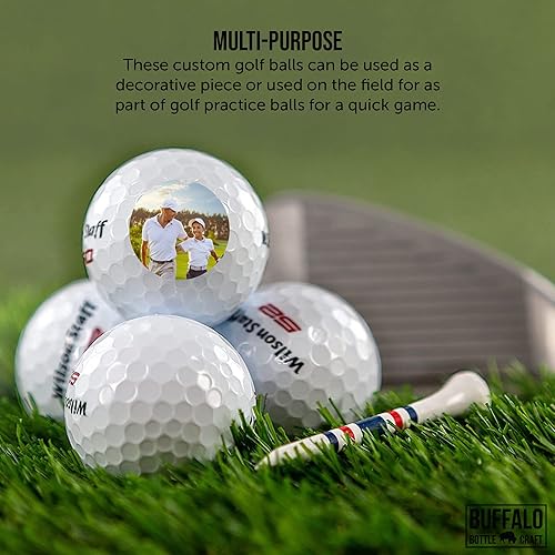 Miniatura 4 de Wilson Fifty Fifty Pelotas de golf personalizadas, manga de 3, añade tu foto o logotipo, diseños personalizados para hombres y mujeres, regalos de