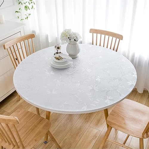Miniatura 6 de Mantel protector de mesa de comedor de plástico transparente redondo Cosmos Flower Desk Pad Mat muebles de madera mantel de mesa rollo de tela