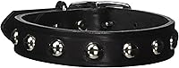 Vista 5 de Leather Brothers 12LS-BK12 - Collar de perro de cuero Latigo con tachuelas, tamaño pequeño, color negro