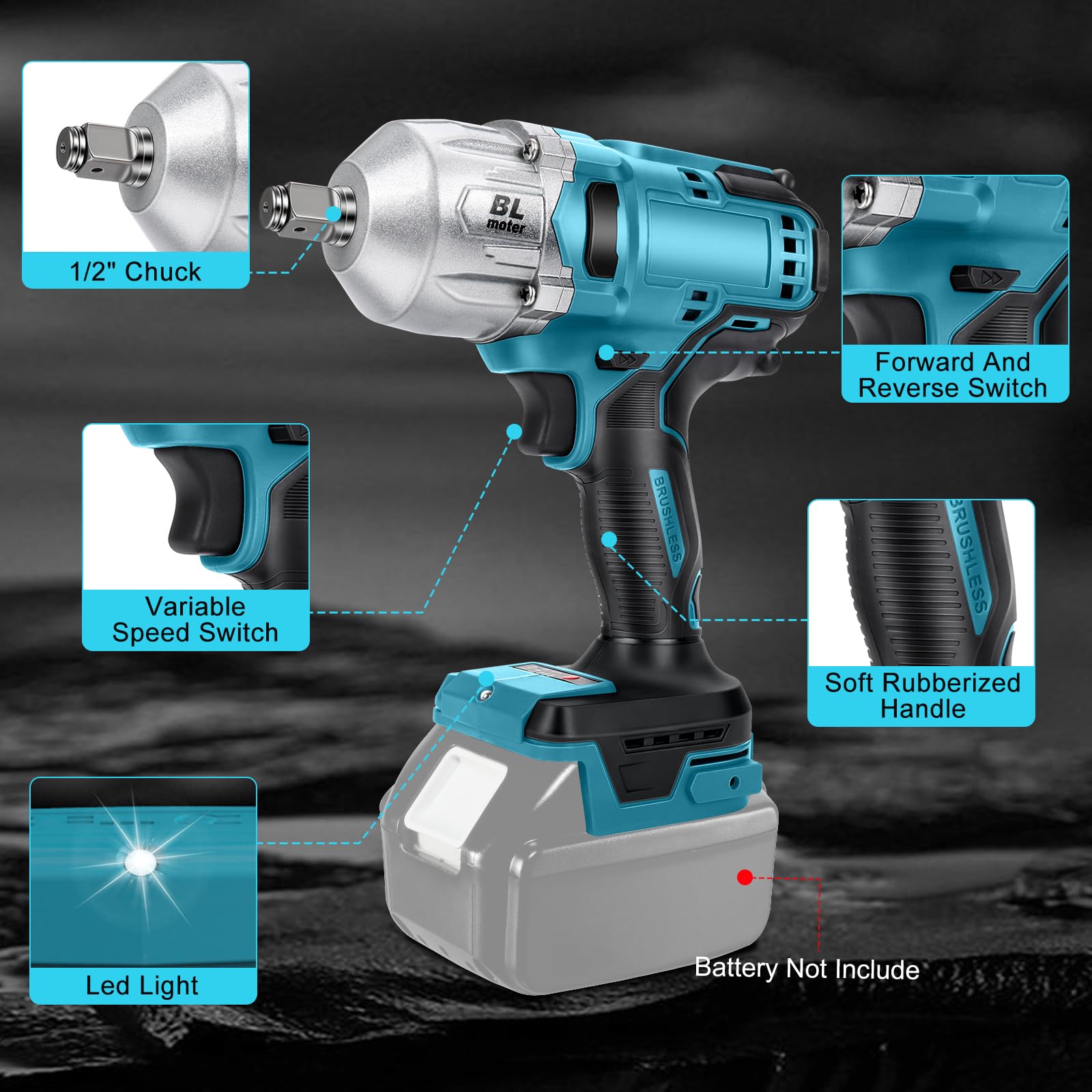 Makita Ratschenschrauber 18 V 1800NM Akku Schlagschrauber Akkuschrauber 1/2" Schrauber Ratsche Für Makita 18V Schlagschrauber Für Makita 18V Akku