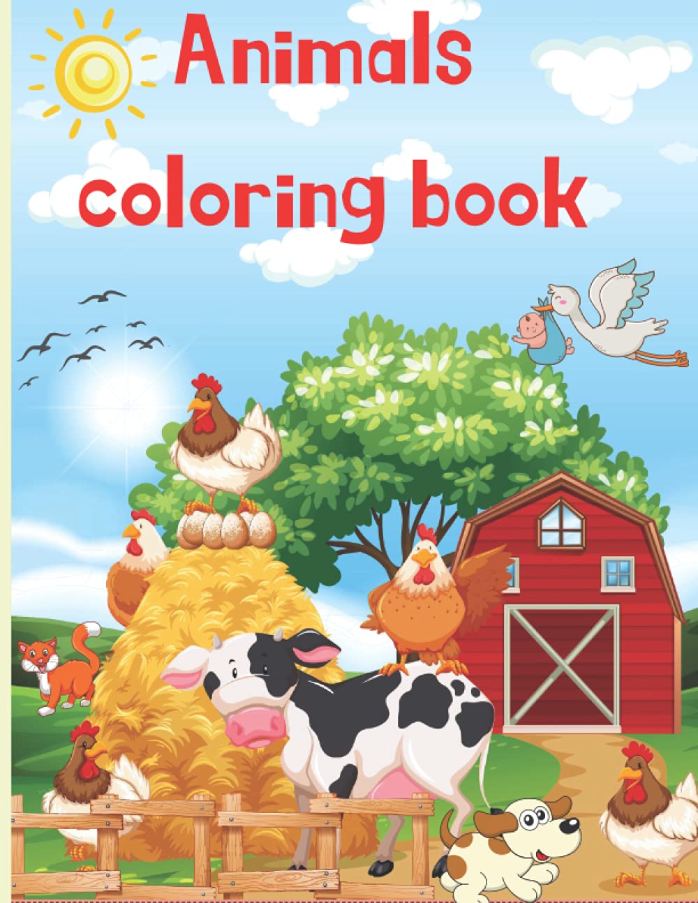 Animals Coloring Book: Awesome Animals For Kids Ages 5-8,Pets,Wild and Domestic Animals,Sea Creatures