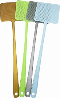 Traovien Fly Swatter,3Pcs Strong Durable Manual Swat Flexible Fly Swatters with Long Handle, Lightweight Duty Fly Swatter (Classic Square 3Pcs (Blue, Gray, Green, Brown Sent Randomly))