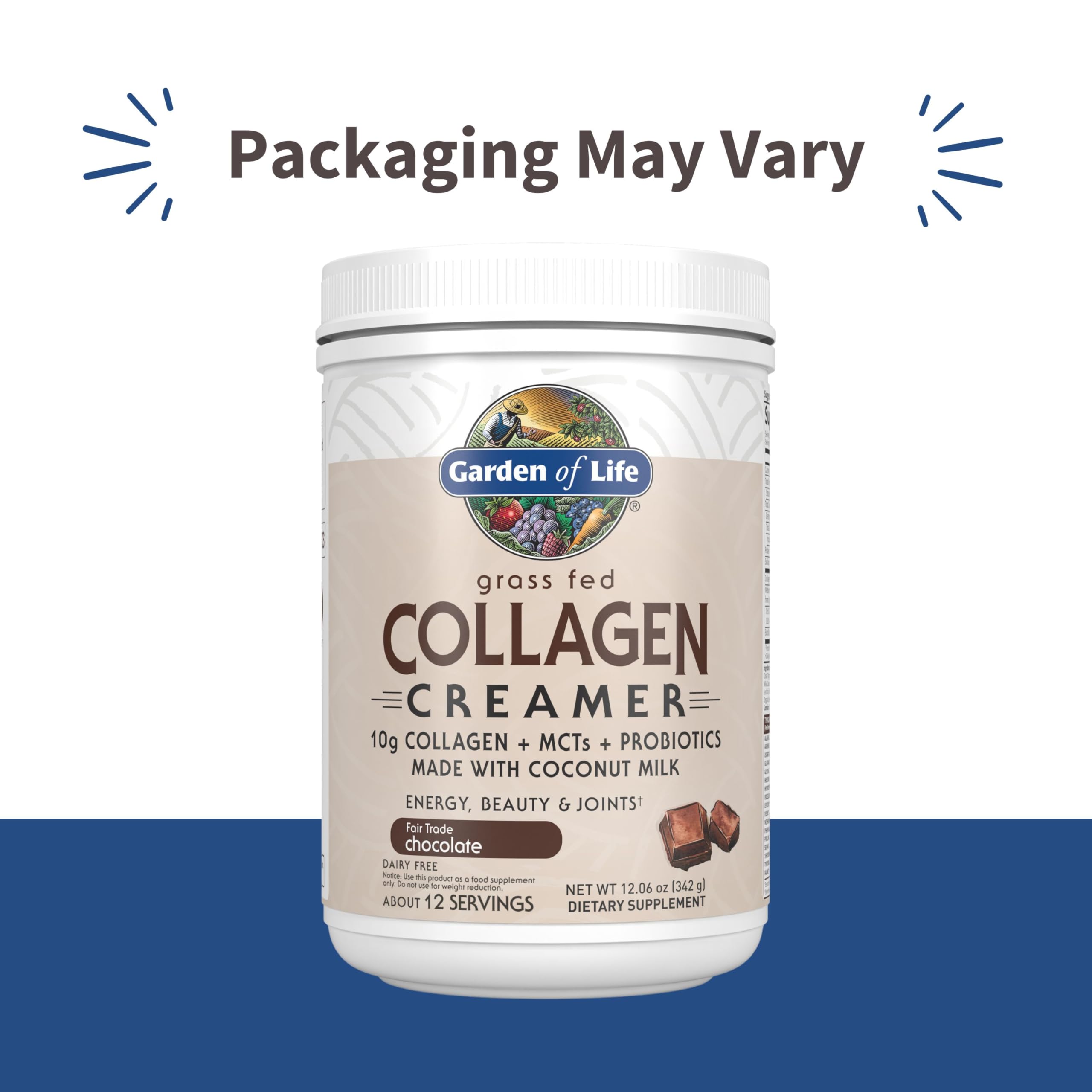 Garden of Life Grass Fed Collagen Collagen Creamer, Chocolate, 12 Servings — Amazon image 2