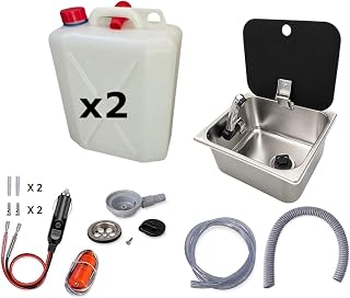 ️Kit Fregadero Camper Pequeño 32x26 con Tapa GARRAFAS A Elegir – Ideal para Kit Camper Furgoneta, Lavabo Caravana y Cocina Camper, Ideal para Muebles Camper
