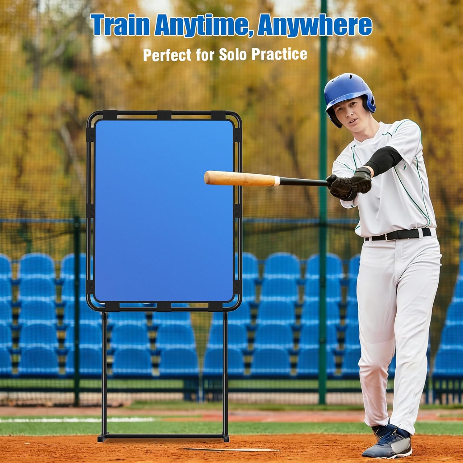 Baseball Strike Zone Target for Plastic Balls, Adjustable Height Pitching Training Strike Zone, Ideal for Balls Training Skills, Suitable for Outdoors Courtyard, Lawn, Blue + Black