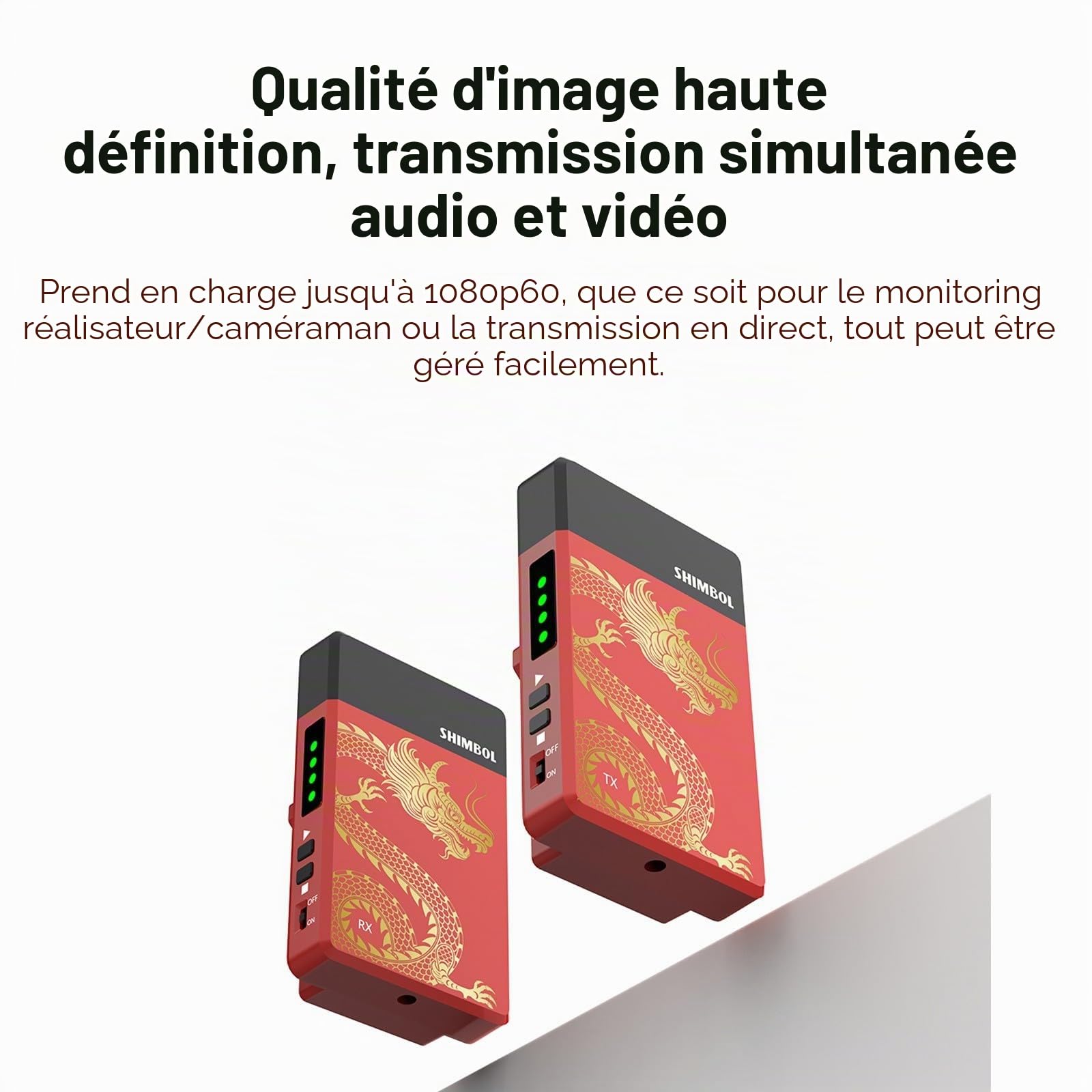 Shimbol Tp Mini avec Batterie Npf-550 Et Kit De Chargeur, Système De Transmission Vidéo sans Fil Hdmi De 600 Pieds, Émetteur Et Récepteur Hdmi, Latence De 0.07S