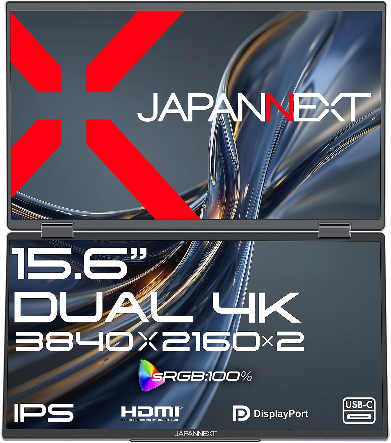 JAPANNEXT JN-DMD-IPS156U 15.6型デュアル4Kモバイルモニター