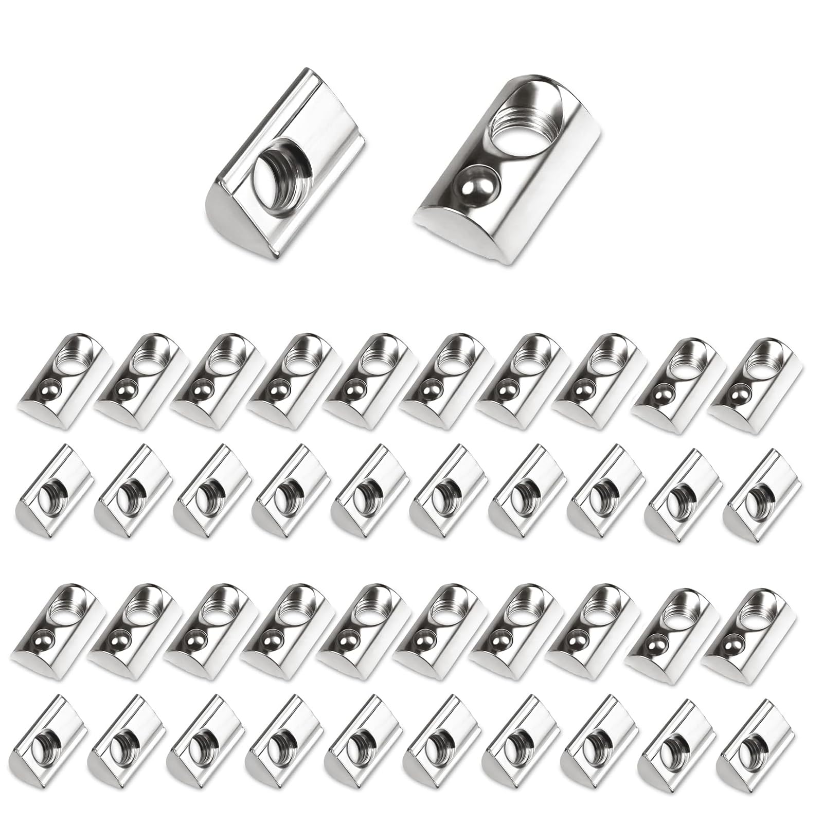 Dadi A T M6 Per Profili Alluminio - Set Da 42 Pezzi Con Testa A Sfera E Molla - Foto 11