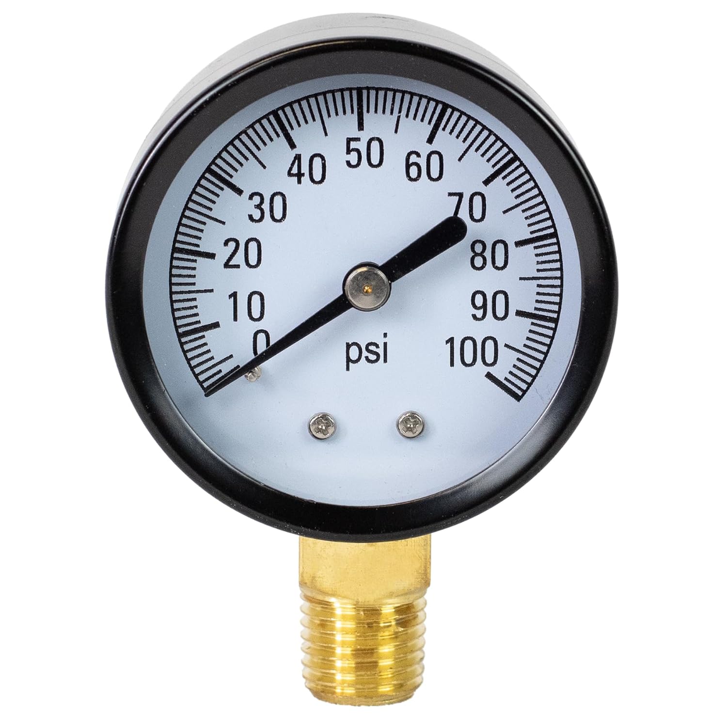 H2O PRO 12 Pack 100 PSI Steel Pressure Gauge with 1/4 Inch Male NPT Connection, Measures Well Water Pressure, Model 024771