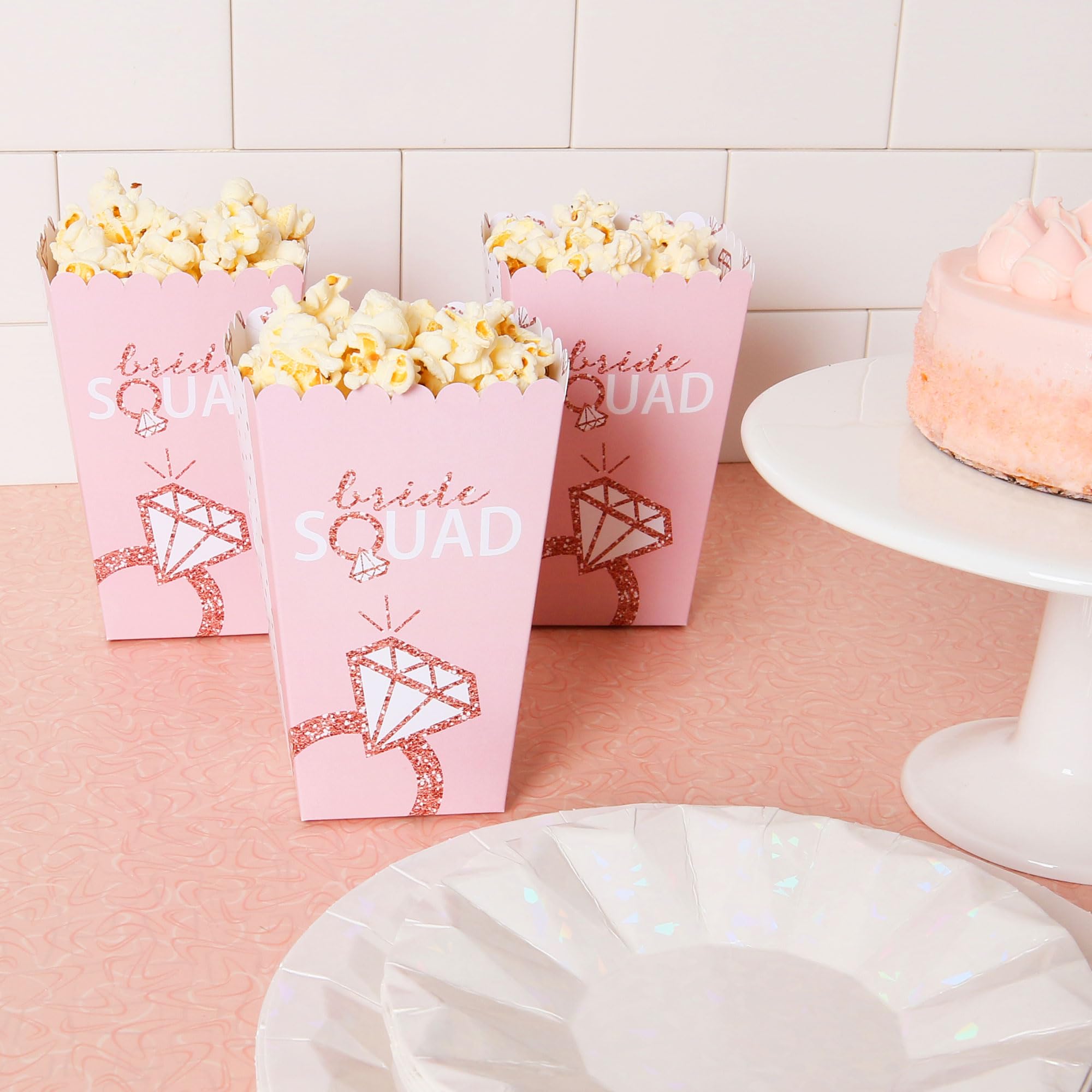 Big Dot Of Happiness Popcorn-Boxen Im Pinken Karo-Design – 12-teiliges Set Für Süßigkeiten, Partygeschenke & Deko