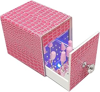 Herramientas de manicura con luz azul, caja de almacenamiento para manicura, taladro limpiador, portátil, plug in para el hogar, arte de uñas, artista, 4 colores, caja de almacenamiento para pinzas de