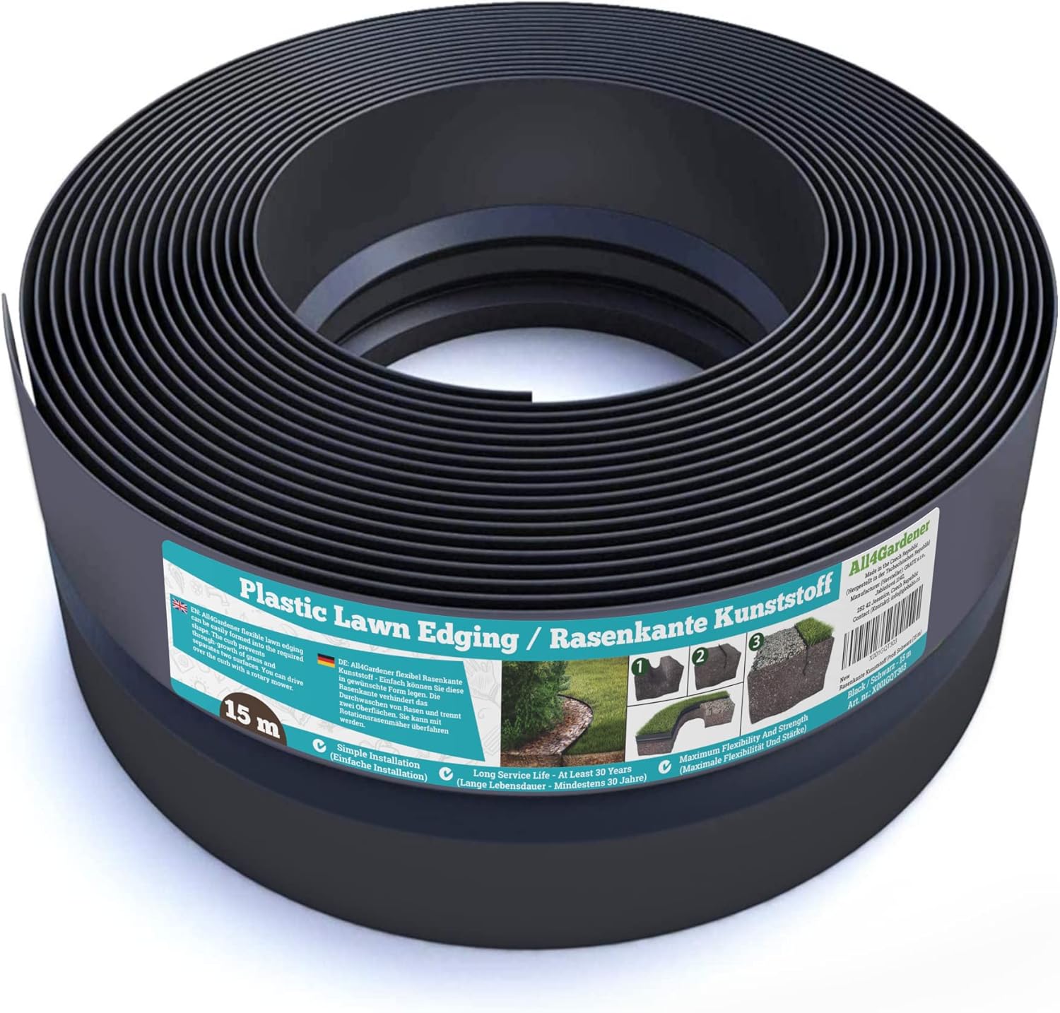 Ecoborder Flex Ecolat Flexibele Kunststof Randbegrenzing - 20cm Hoog Zwart 25 Meter Ecoborder Flex Ecolat Flexibele Kunststof Randbegrenzing - 20cm Hoog Zwart 25 Meter