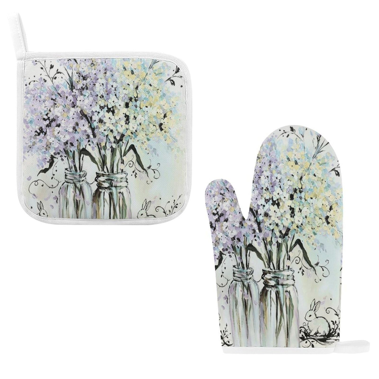Fodpand Style Bouquet In Vase Oven Mitts And Pot Holders Sets