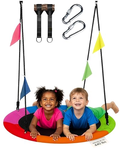 PLAYVIBE 40" Saucer Swing for Kids Outdoor - Tree Swing