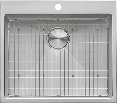 Ruvati Topmount Laundry Utility Sink 27 x 22 x 12 inch Rounded Corners Deep 16 Gauge Stainless Steel - RVU6027