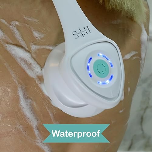 Miniatura 8 de HTS® Cepillo eléctrico 7 en 1 para el cuerpo de cuidado completo, limpiador sónico, impermeable IPX7, cepillo eléctrico de baño con mango largo para