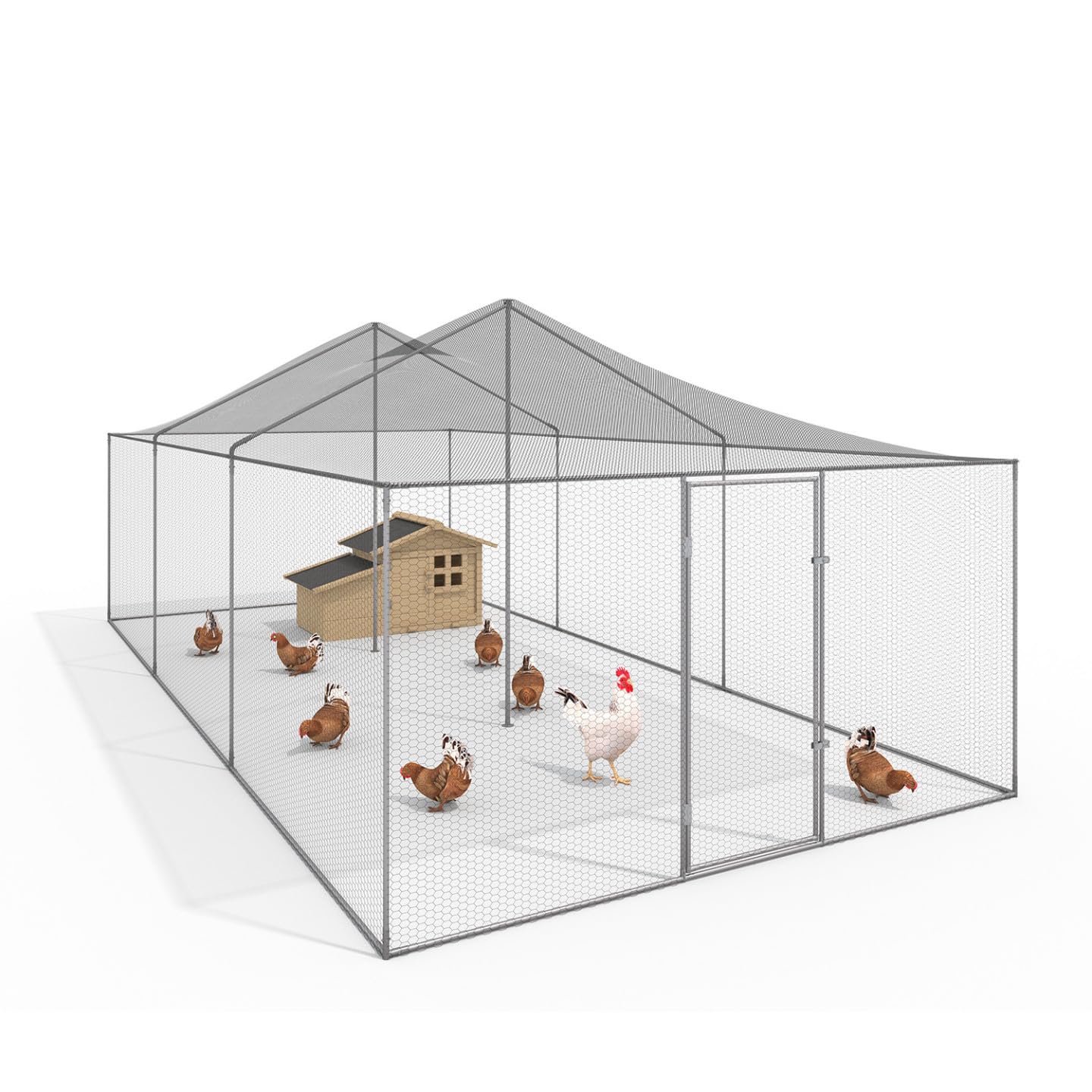 IDMarket - Voliera 18 m² Parco a rete 6 x 3 M recinto pollaio per Animali da Bassa Corte
