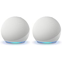 Amazon Echo Dot newest model - Vibrant sounding speaker, Designed for Alexa+, Great for bedrooms, dining rooms and offices, Glacier White Pack of 2