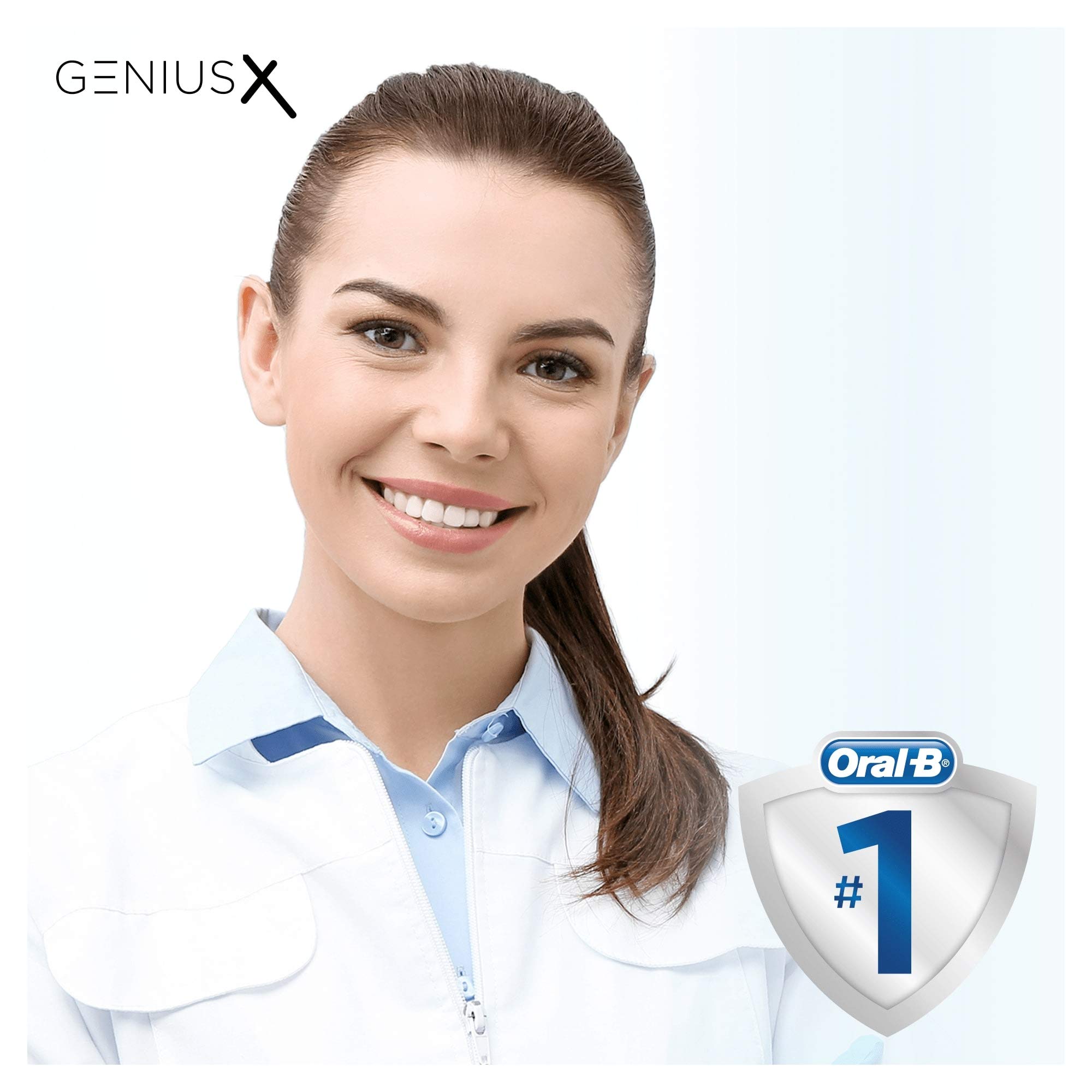Oral-B Genius X Luxury Brosse à Dents Électrique Rechargeable avec 1 Manche Intelligence Artificielle, Anthracite, 4 Brossettes et 1 Étui de Voyage Premium Offert