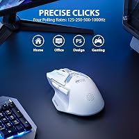 inphic IN9 Gaming Egér Vezeték Nélküli, Tri-Mode 2.4G/USB-C Kábeles/Bluetooth, 10000 DPI, Programozható RGB Világítás, Laptop PC 7