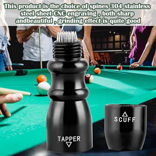 Thinp 1 Piece Herramienta de punta Billiard Cue Tool Black Billiard Cue Accessories Tip Billiard Cue Maintenance Tool, for Snooker Billiard Trimmer Tapper Repair Tool - 5