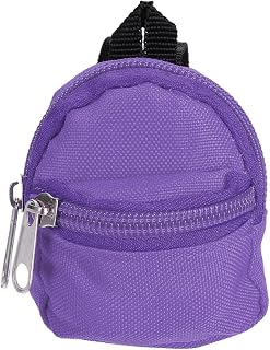 Mini Zipper Backpack Tiny Backpack Key Purse 1/6 Scale(Purple) | Dollhouse Model Accessory, Cute Bag for Miniature House Decor Accessories