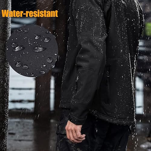 Miniatura 3 de FREE SOLDIER - Chaqueta táctica militar con capucha para hombre, de revestimiento suave, impermeable, para exteriores