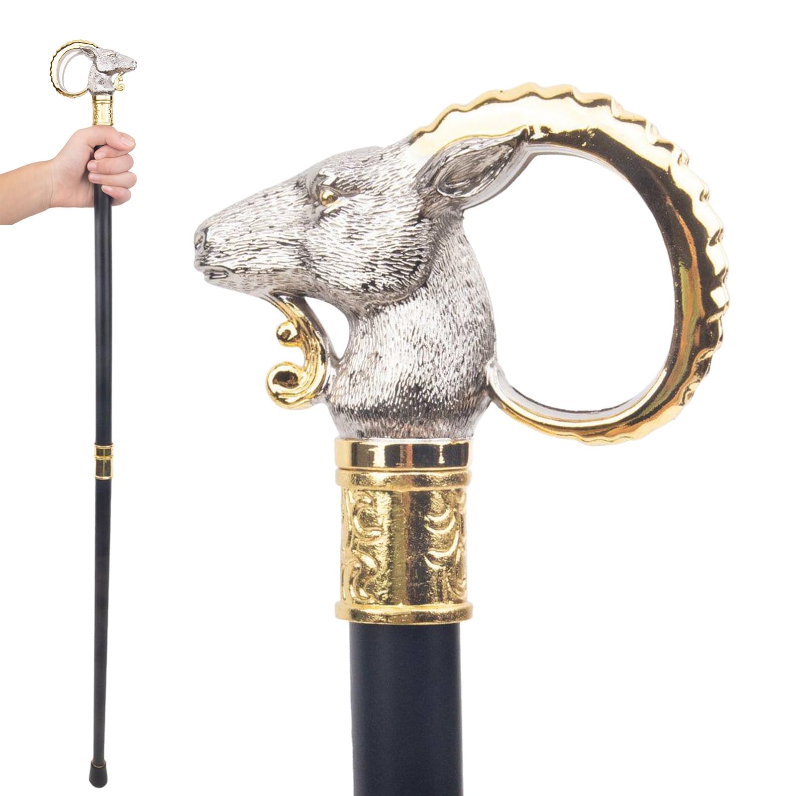 Bastón de 91 cm Silver Sheep Walking Stick - Bastón de un Solo Punto para Hombres y Personas Mayores con Buen Equilibrio - Bastón Plegable de 2 Piezas para Senderismo y Movilidad