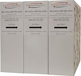 M0-1056 MERV 11 Aftermarket/Generic Filter. Actual Size 15 3/8" x 21 7/8" x 5 1/4." Case of 3 Manufactured in Canada by Furnace Filters.Ca
