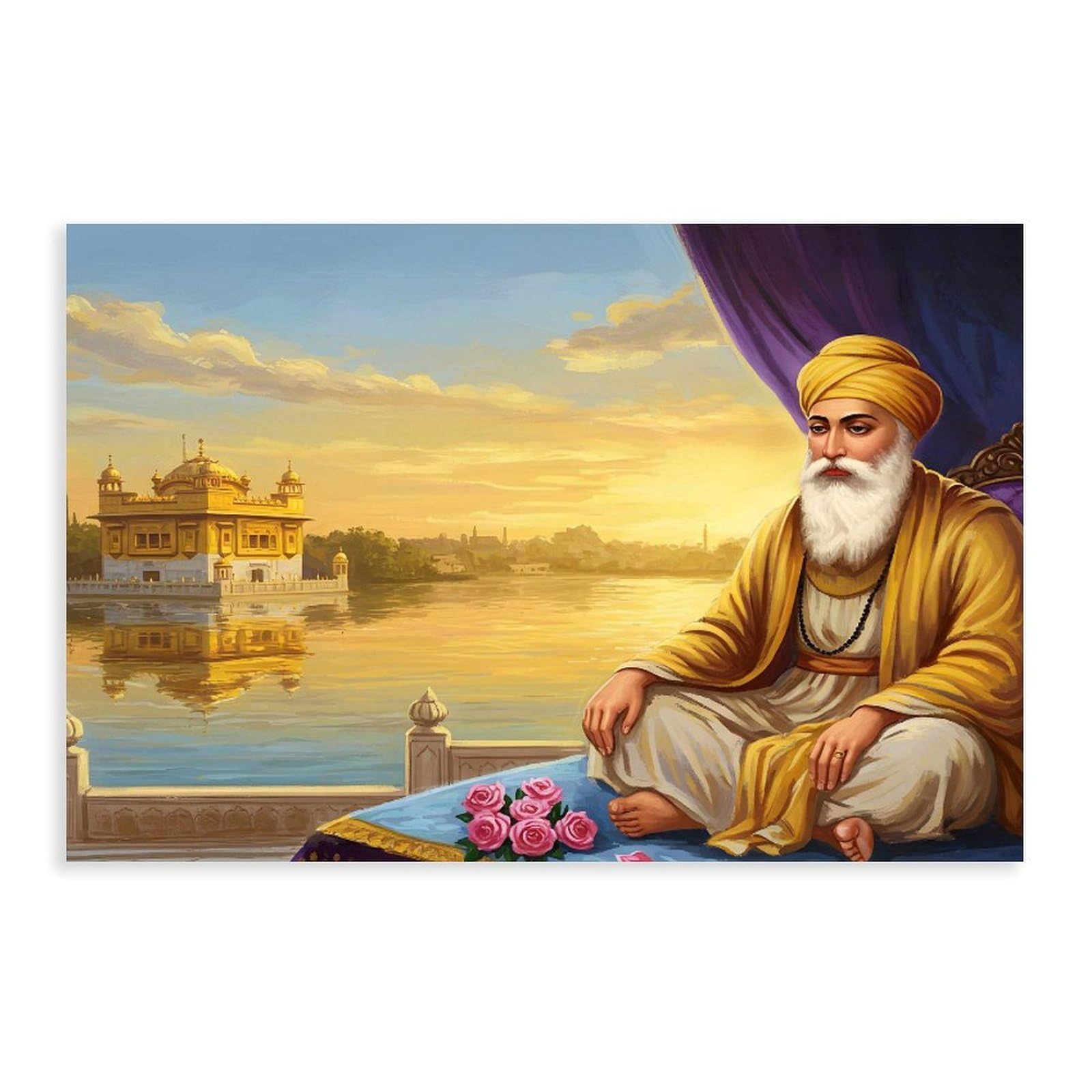 Oquajk Sikhism's First Guru, Nanak Dev. Canvas Poster Bedroom Decor Landscape Office Room Decor Gift 16X24inch(40X60cm)