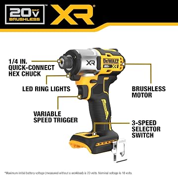 DEWALT 20V MAX XR Impact Driver and Hammer Drill Cordless Power Tool Combo Kit, Includes 2 x 4ah POWERPACK Batteries and a Charger (DCK250QQ2)