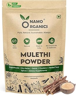 Namo Organics - Mulethi Powder - 500 Gm - Yashtimadhu - Double Filtered 100% Liquorice Powder for face and eating (throat)