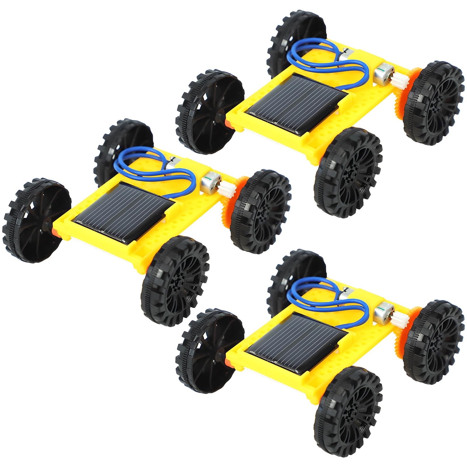 Machify Mini Solar Cars, 3 Piece DIY Kit Set, STEM Project Build, Plastic Construction, Science Experiment for Developing Creativity and Skills